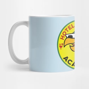 Hotel Papagayo Acapulco Mexico - Vintage Travel Sticker - Vintage Luggage Label Parrot Hotel Mexico Mug